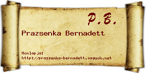 Prazsenka Bernadett névjegykártya